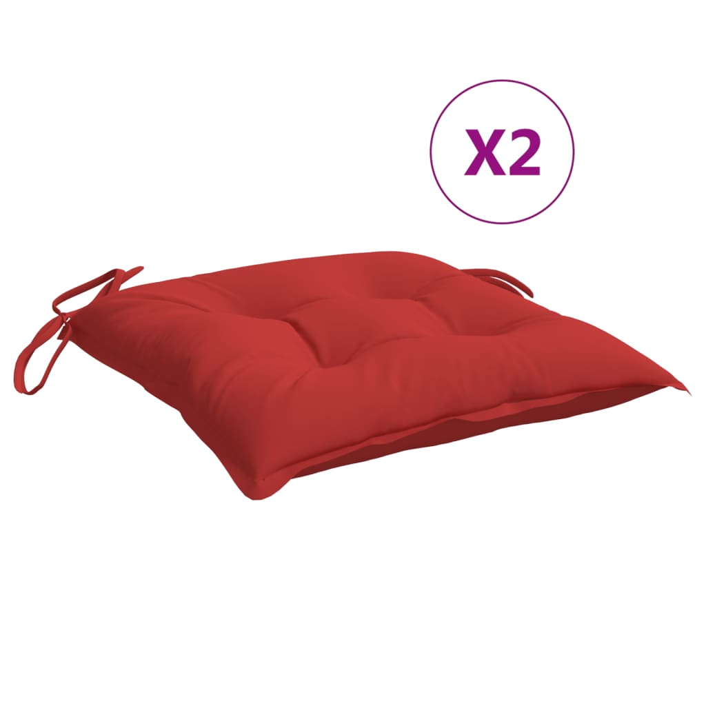 Vidaxl pallputer 2 st 50x50x7 cm oxford stoff rød