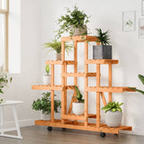Standard rastlinskega standarda Vidaxl s kolesi 110x25x101 cm Trdni Vurenhout