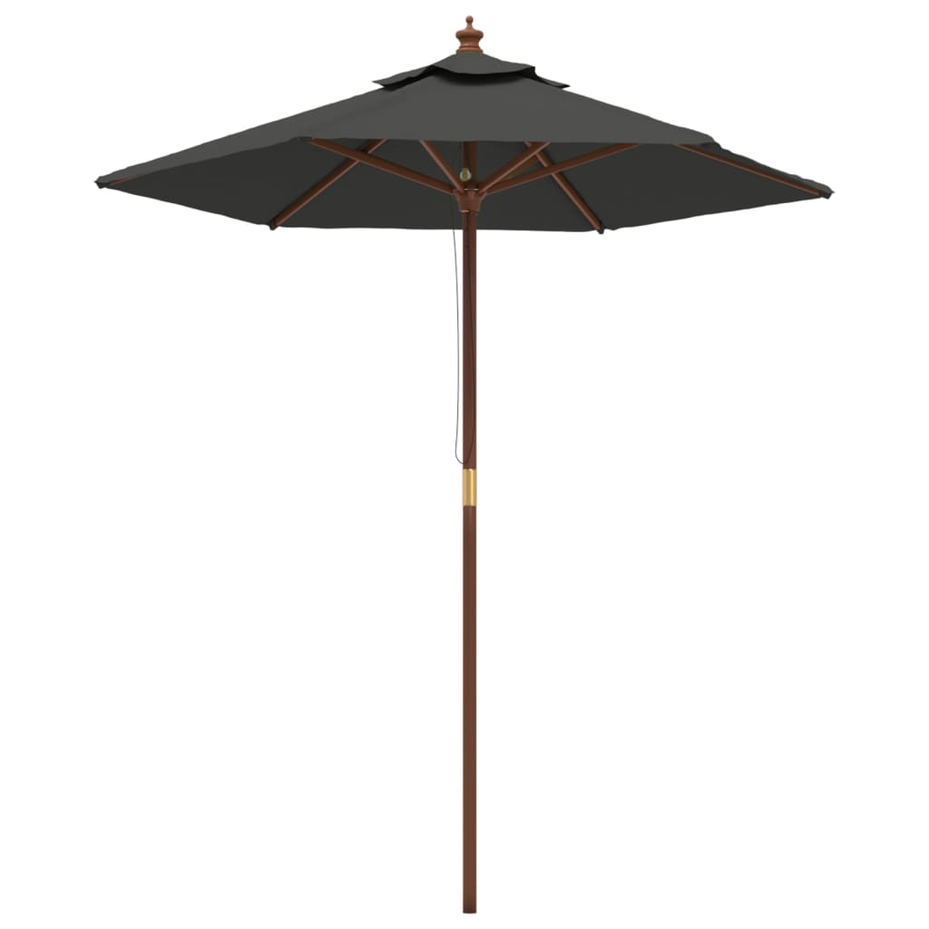 Vidaxl Parasol with wooden pole 196x231 cm anthracite -colored