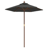 Vidaxl Parasol with wooden pole 196x231 cm anthracite -colored