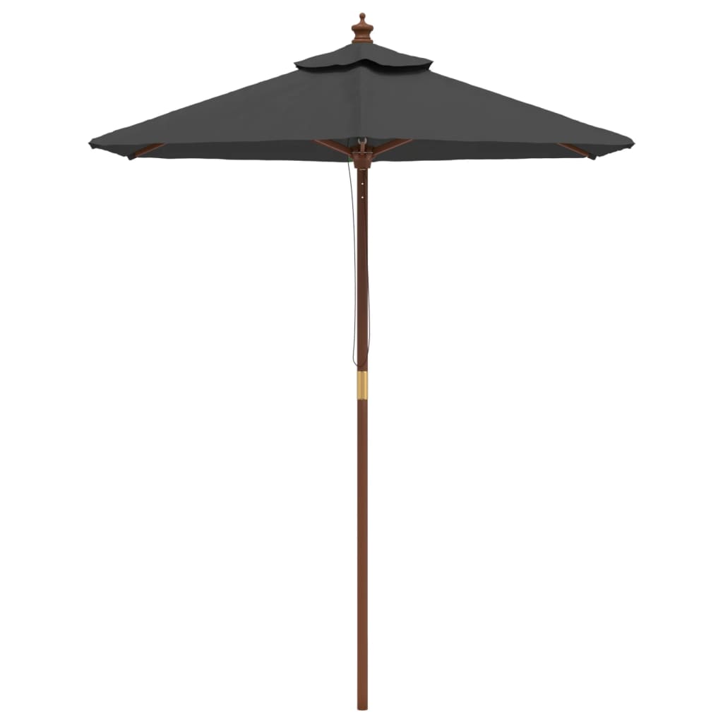 Vidaxl Parasol with wooden pole 196x231 cm anthracite -colored