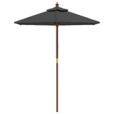 Vidaxl Parasol with wooden pole 196x231 cm anthracite -colored