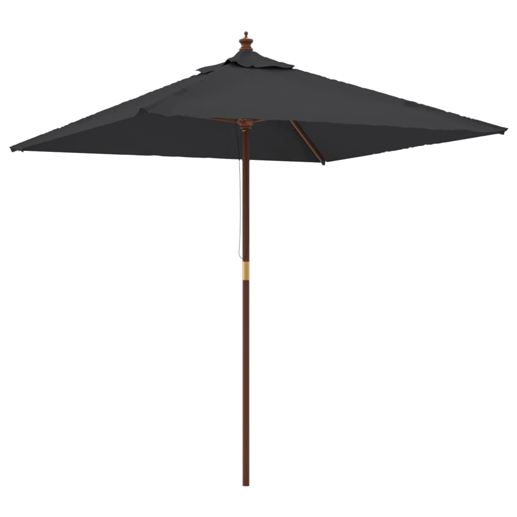 Vidaxl -parasol med træpol 198x198x231 cm sort