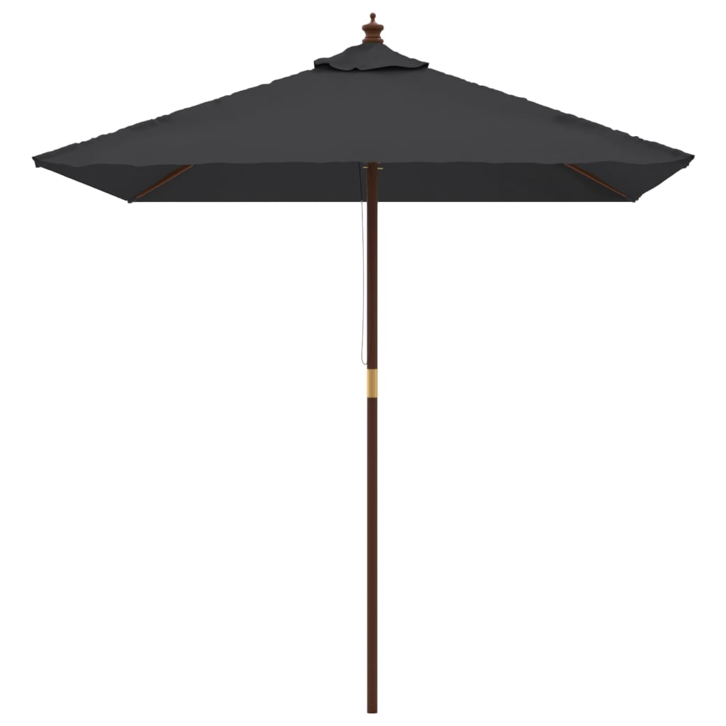 Vidaxl -parasol med træpol 198x198x231 cm sort