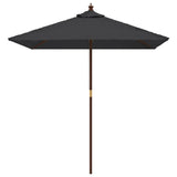 Vidaxl -parasol med træpol 198x198x231 cm sort