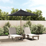 Vidaxl -parasol med træpol 198x198x231 cm sort