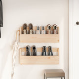 Vidaxl wall shoes racks 2 st 59x9x23 cm solid pine
