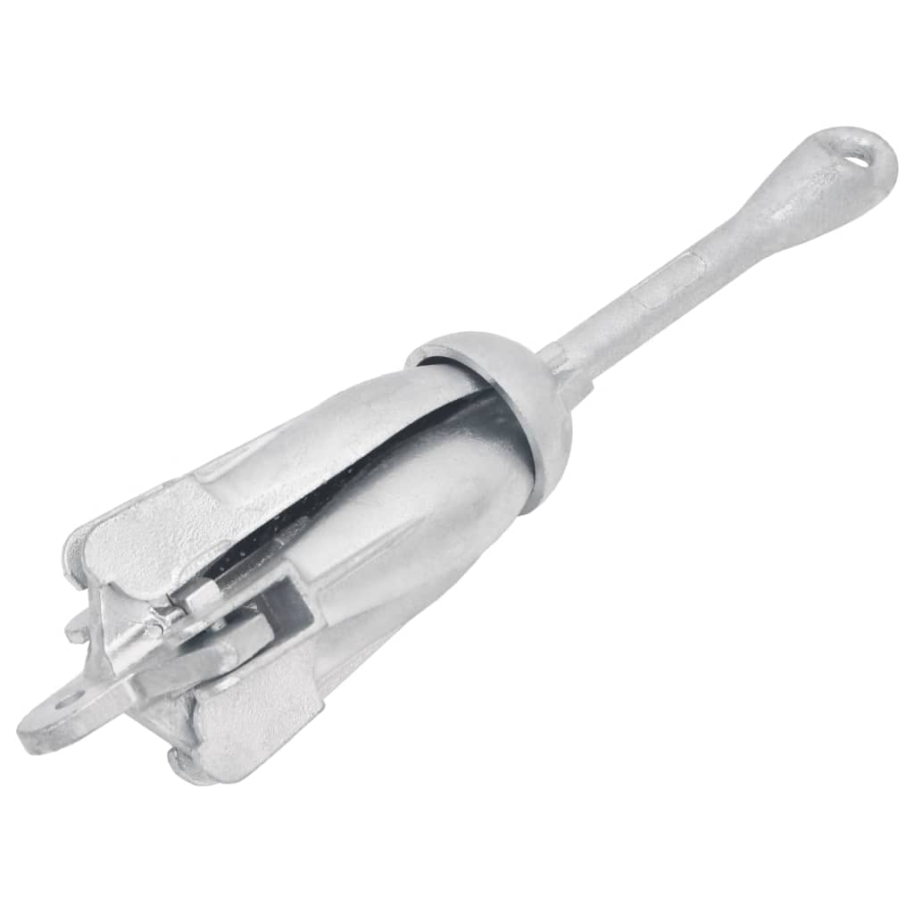 Vidaxl Anchor pieghevole 4 kg di argento in ghisa zincata termicamente
