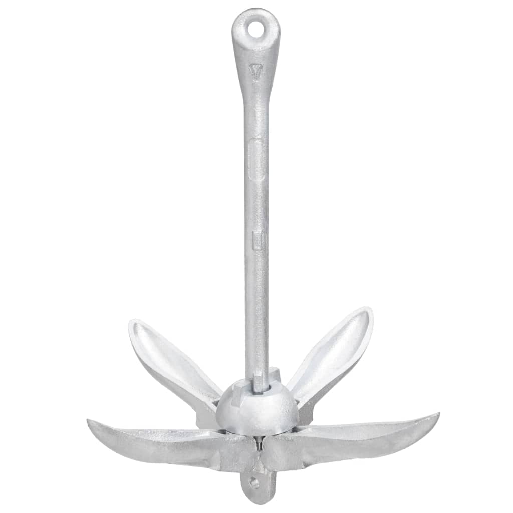 Vidaxl Anchor pieghevole 4 kg di argento in ghisa zincata termicamente