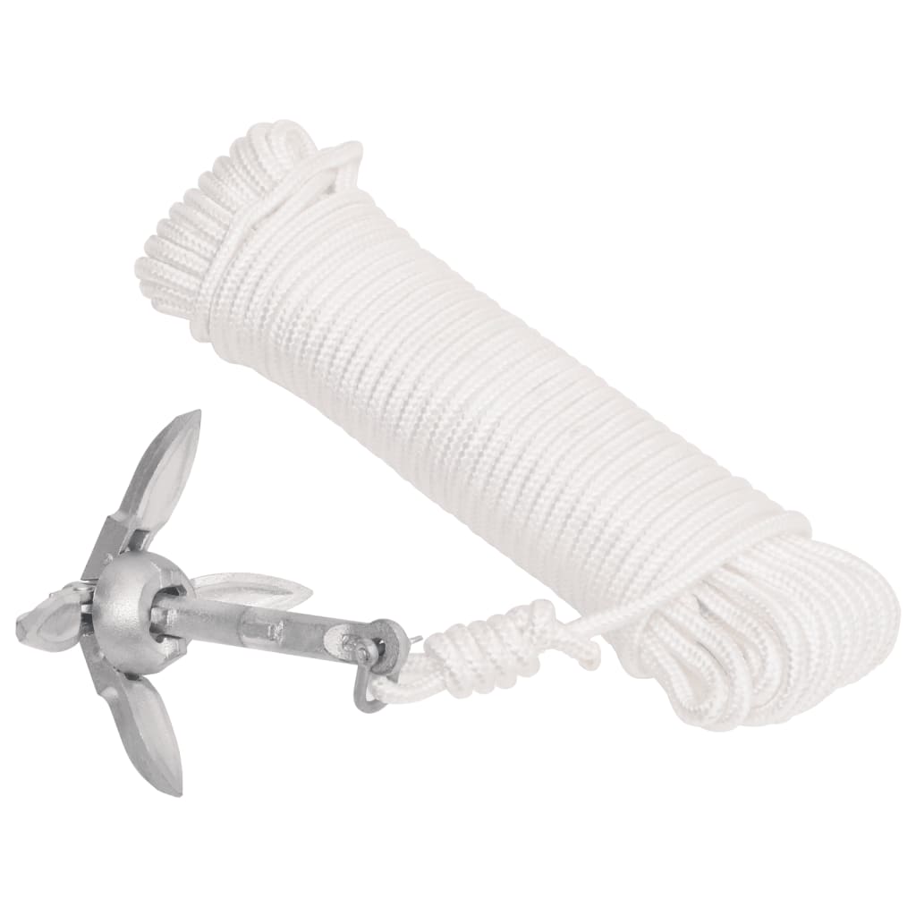 Vidaxl Anker mat Rope fällt 0,7 kg vun trimtally galvaniséierter Goss