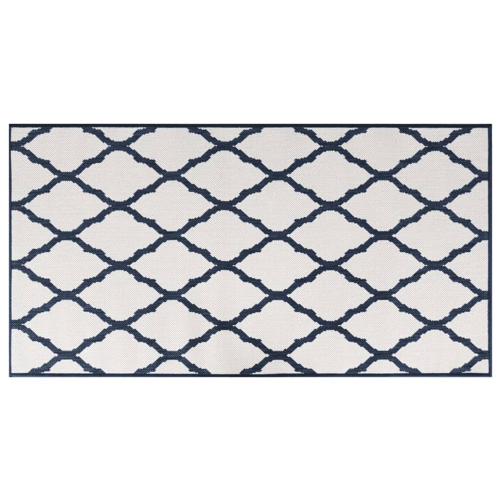 Vidaxl Outside Rag Reversible 80x150 cm mornarsko modro in belo