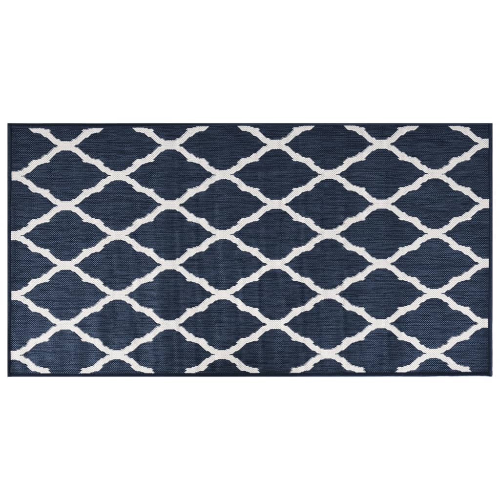 Vidaxl Outside Rag Reversible 80x150 cm mornarsko modro in belo