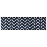 Vidaxl Zunanje preproga Reversible 80x250 cm mornarsko modro in belo