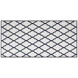 Vidaxl udendørs tæppe reversibel 100x200 cm marineblå og hvid