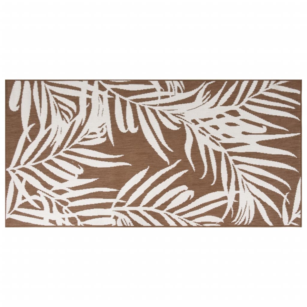 Vidaxl uden for tæppet reversibel 80x150 cm brun og hvid