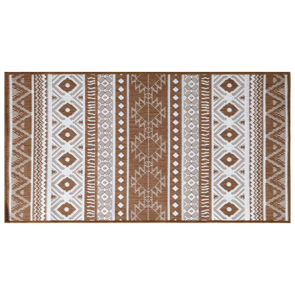 Vidaxl zunanja preproga reverzibilna 80x150 cm rjava in bela
