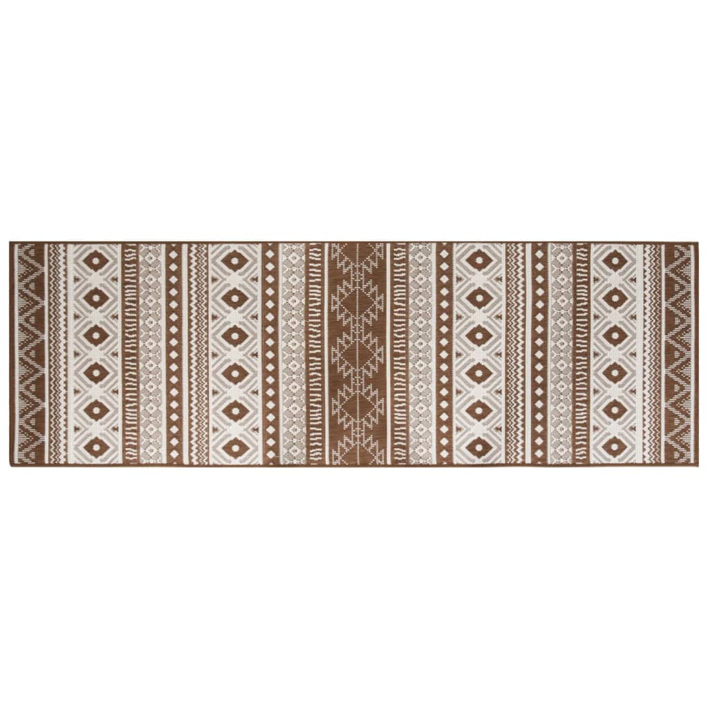 Vidaxl zunanja preproga reverzibilna 80x250 cm rjava in bela