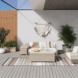 Vidaxl zunanja preproga reverzibilna 80x250 cm rjava in bela