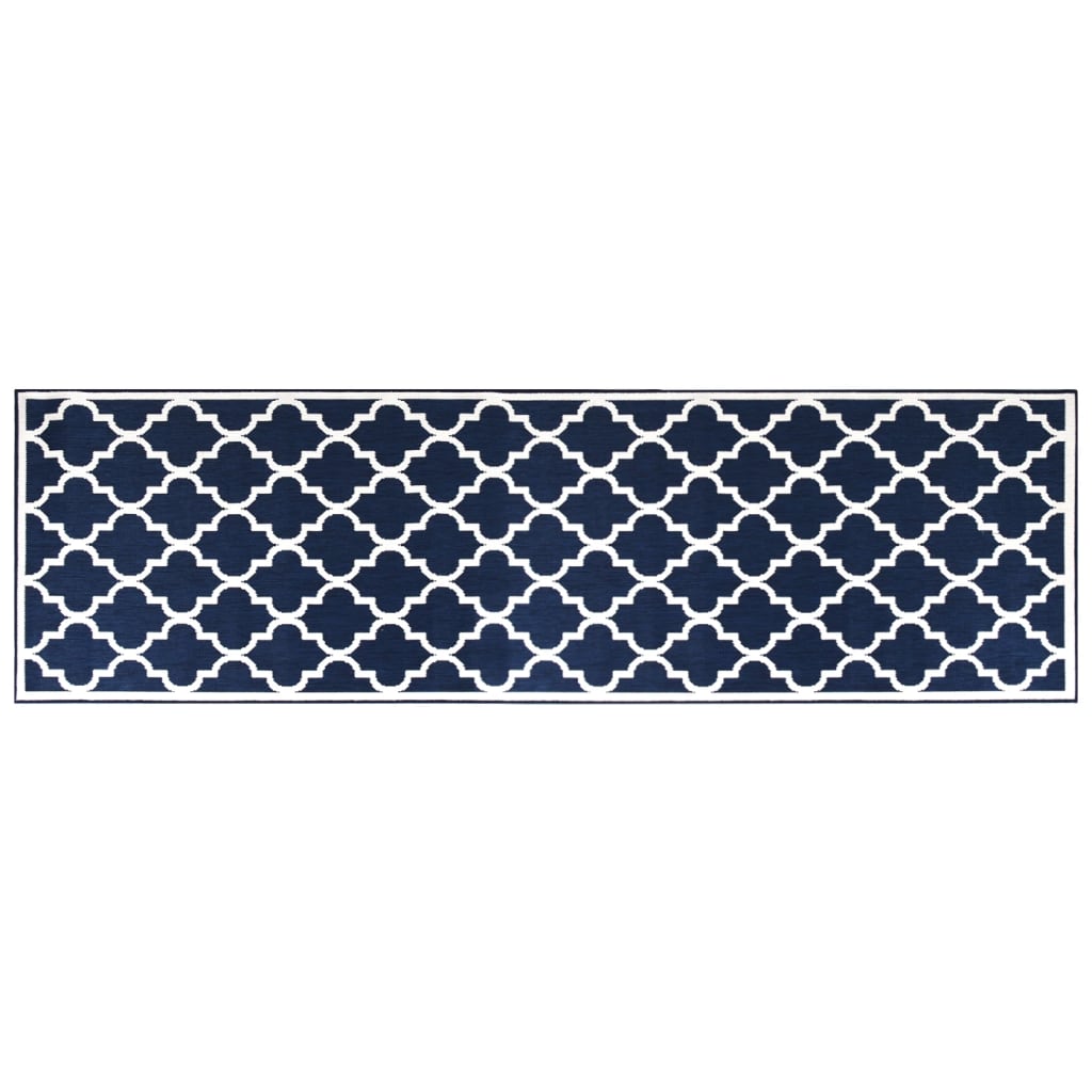Vidaxl mimo koberec Reverzibilní 80x250 cm Navy Blue and White