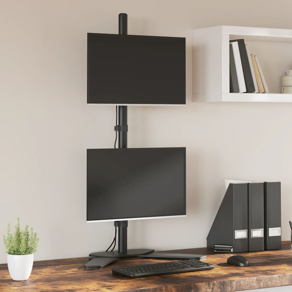 Vidaxl Monitor Standard Double Vesa 75 100 mm en acier noir