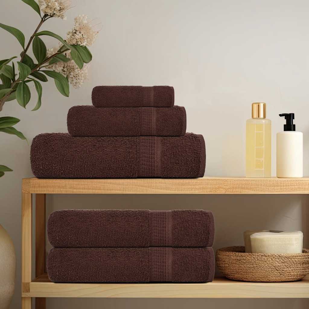 Vidaxl Asciugamani per doccia 10 ST 70x140 cm 360 g m² 100% di cotone marrone