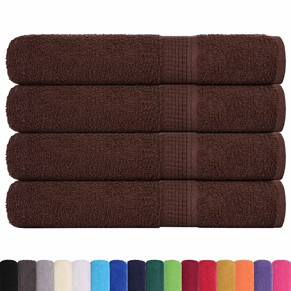 Vidaxl ručníky 4 ks 100x200 cm 360 g m² 100% bavlna hnědá