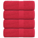 Vidaxl Guest Wipes 4 PCS 30x50 cm 360 g m² 100% di cotone rosso