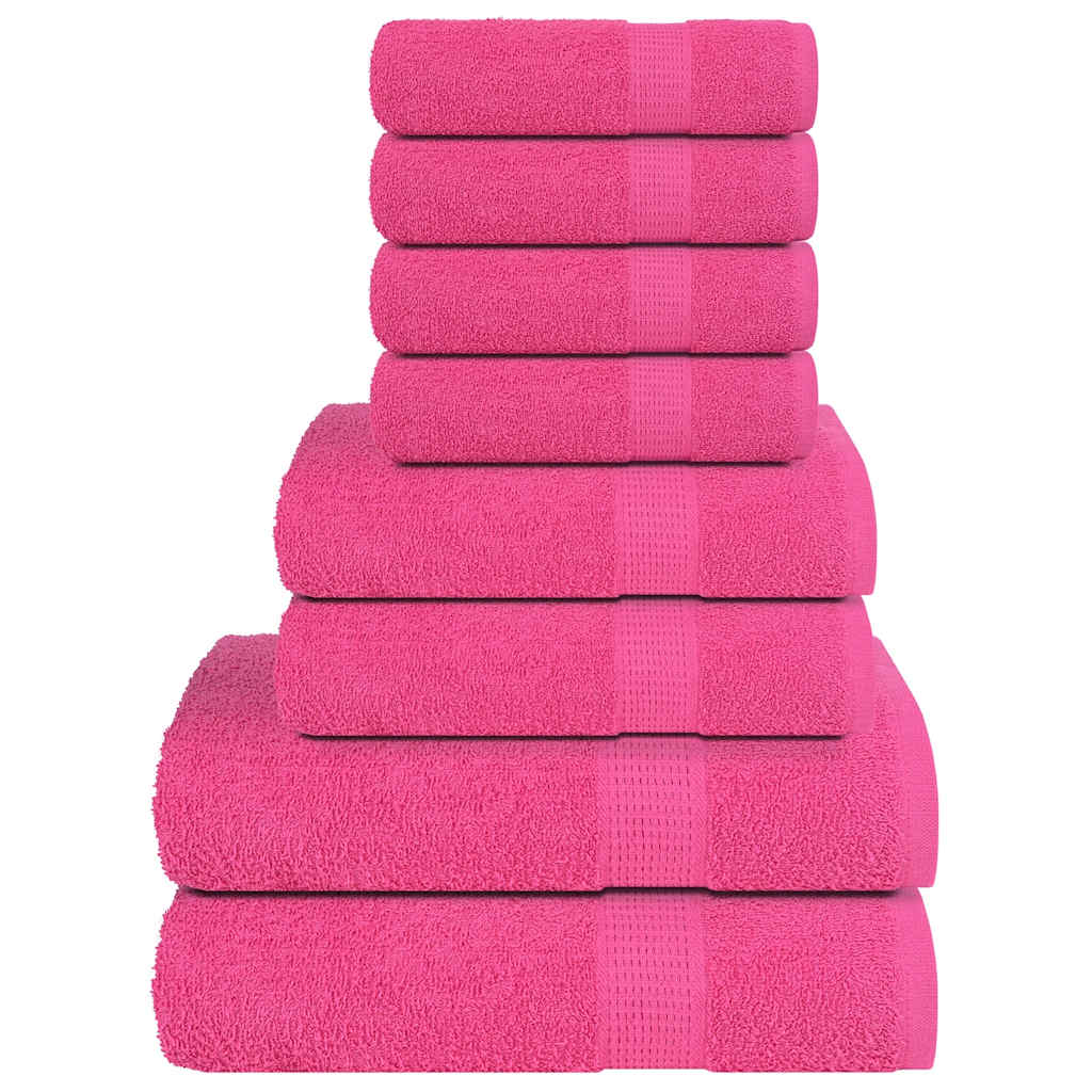 Vidaxl 8-dílný ručník set 360 g m² 100% bavlna růžová