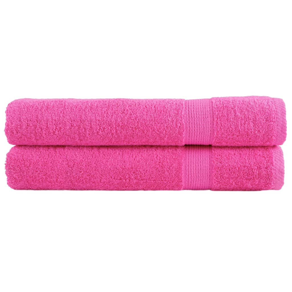 Vidaxl -Handtücher Solund 2 PCs 600 g m² 100x200 cm Pink