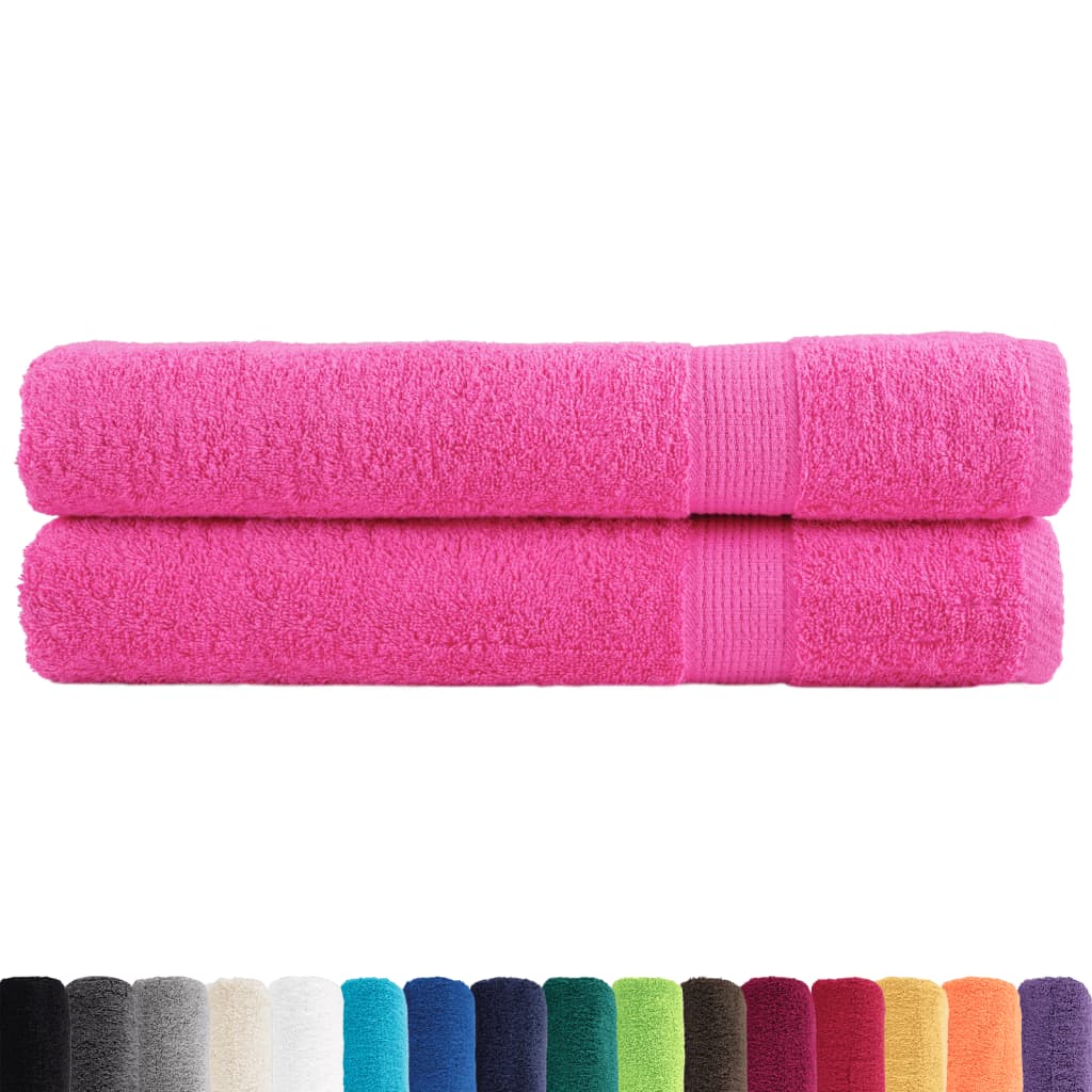 Vidaxl -Handtücher Solund 2 PCs 600 g m² 100x200 cm Pink