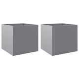 Vidaxl Planters 2 St 42x40x39 cm pocinkano jekleno srebrno barvo
