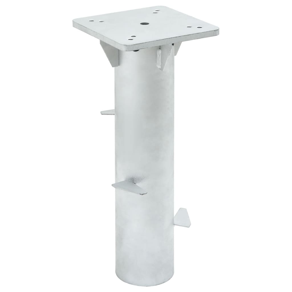 Vidaxl Parasol Foot za tleh 16x16x39,5 cm jekleno srebrno obarvano