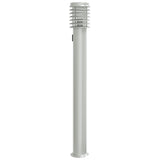 Vidaxl Lampada da pavimento esterno con presa da 110 cm in acciaio inossidabile in argento