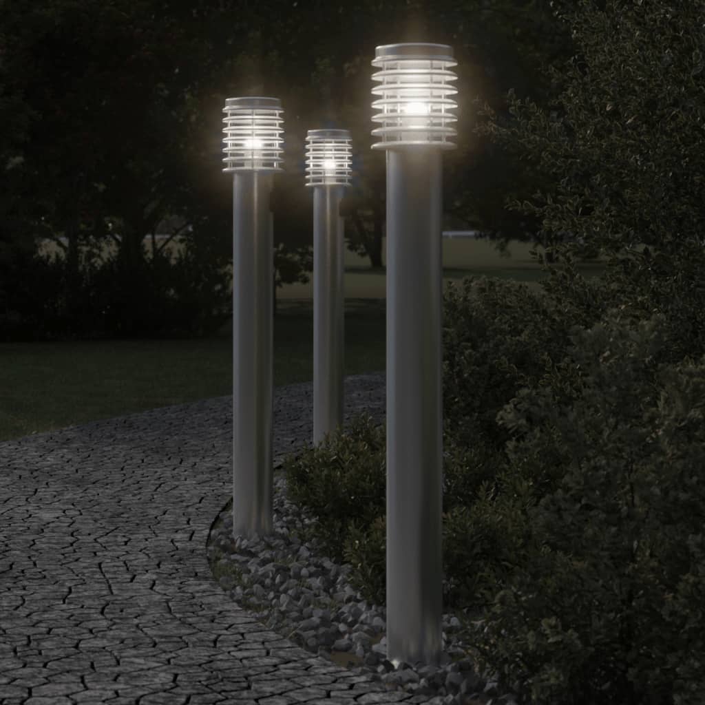 VidaXL Outside floor lamp with socket 110 cm Stainless steel silver
