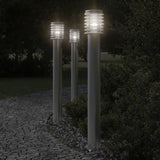VidaXL Outside floor lamp with socket 110 cm Stainless steel silver
