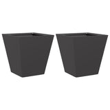 Vidaxl Planters 2 St 30x30x30 cm jeklena črna