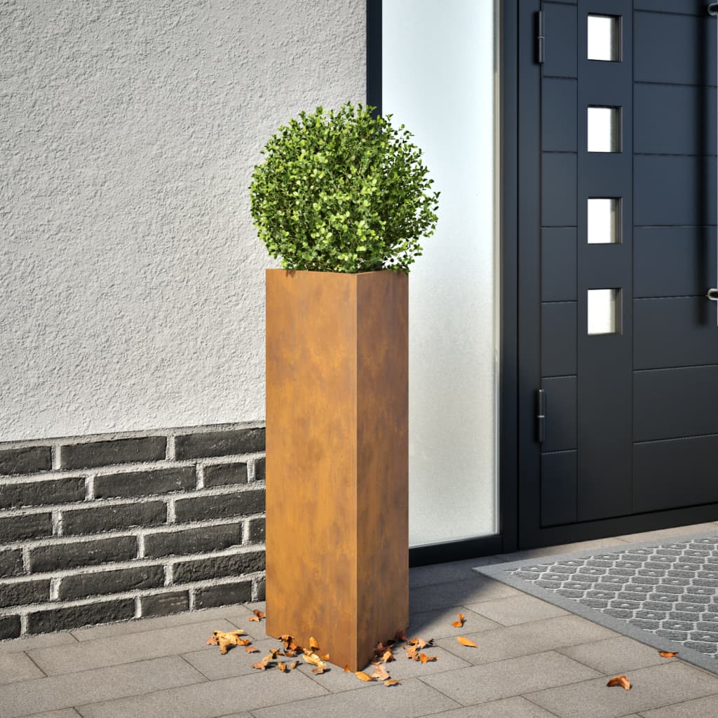 Vidaxl Planters 2 ST Triangular 30x26x75 cm povětrnostní ocel