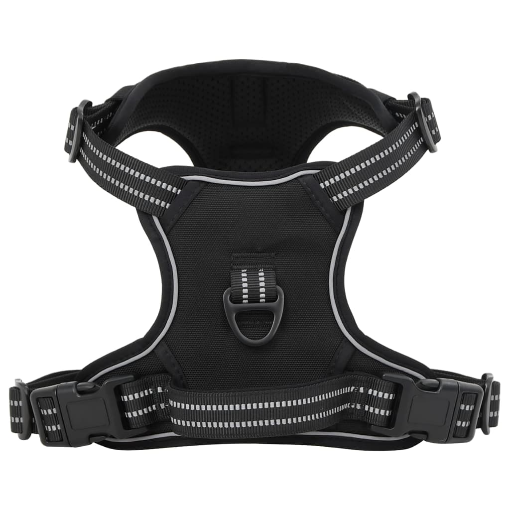 VidaXL dog harness with reflective stripes adjustable M Black