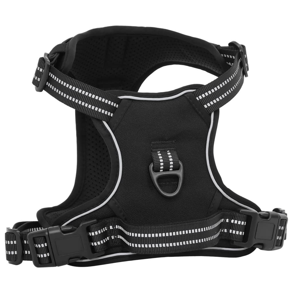 VidaXL dog harness with reflective stripes adjustable M Black