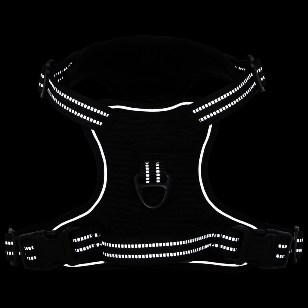 VidaXL dog harness with reflective stripes adjustable M Black