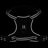 VidaXL dog harness with reflective stripes adjustable M Black