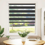 Vidaxl zebra rullo cieco 95x100 cm Larghezza tessuto 90,9 cm nero