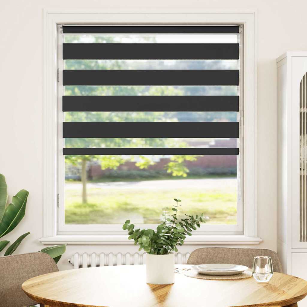 Vidaxl Zebra roller blind 110x100 cm Fabric width 105.9 cm Black