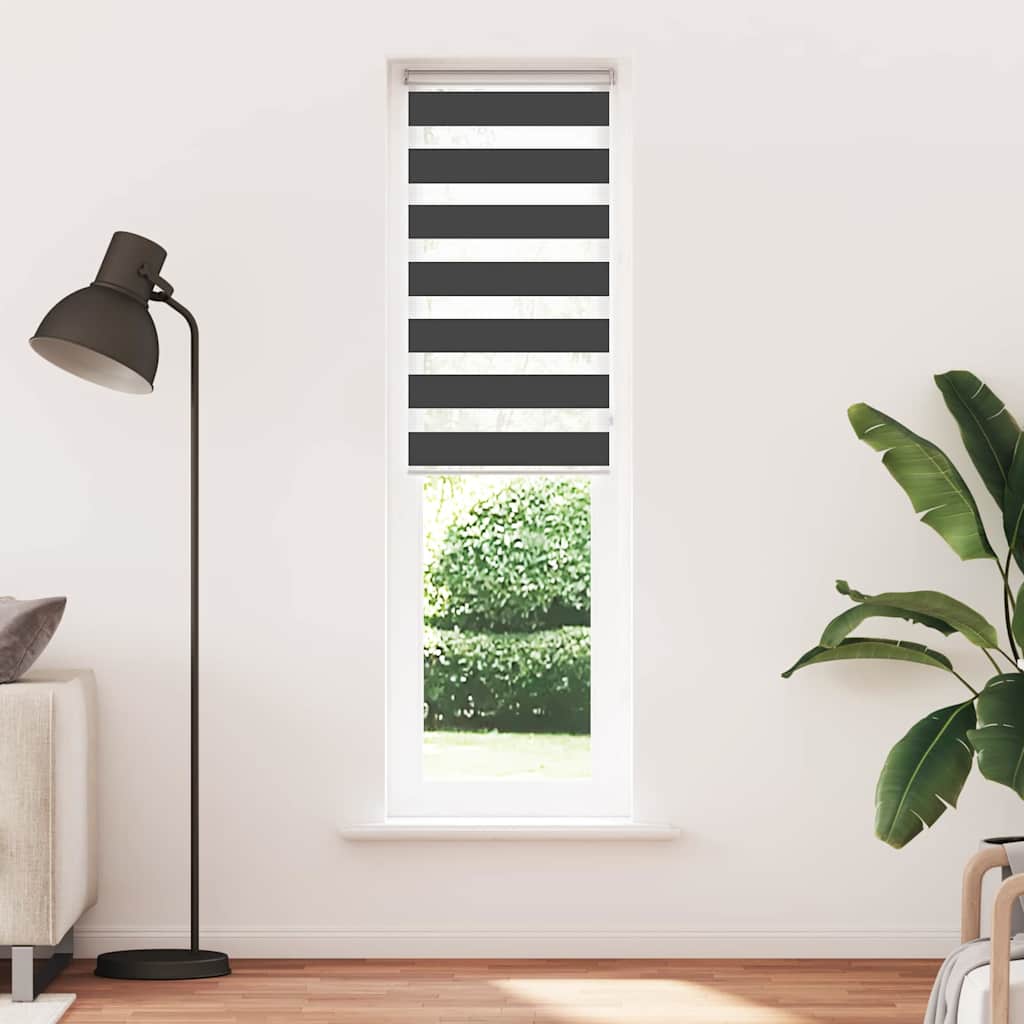 Vidaxl Zebra roller blind 55x200 cm Fabric width 50.9 cm Black