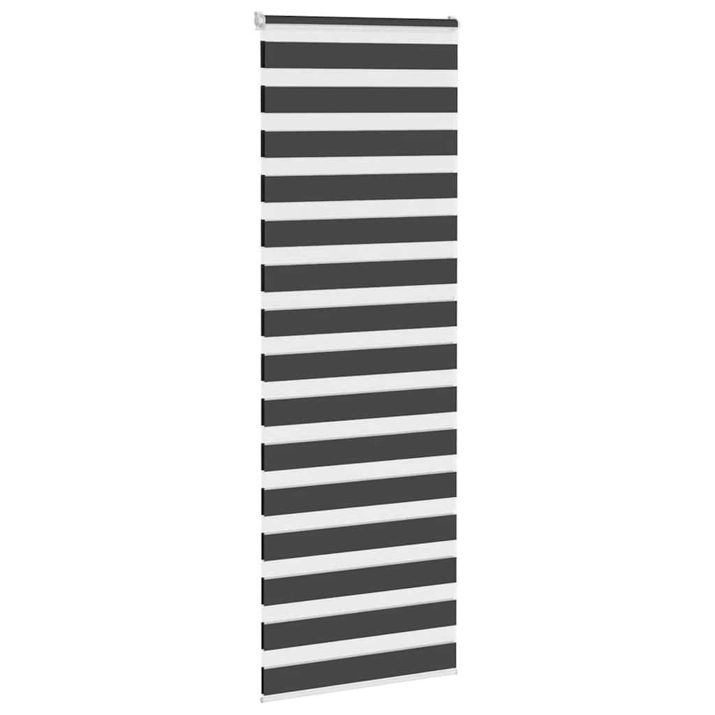 Vidaxl zebra rullo cieco 80x230 cm Larghezza tessuto 75,9 cm nero