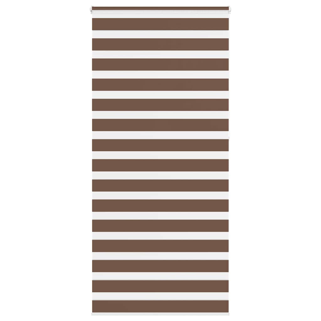 Vidaxl Zebra Roller Blind 100x230 cm Szerokość pyłu 95,9 cm poliestrowa brąz