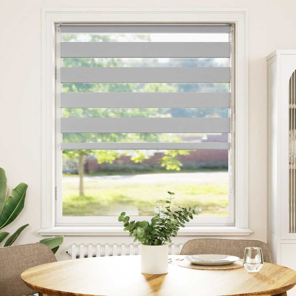 Vidaxl Zebra roller blind 95x100 cm Fabric width 90.9 cm light gray