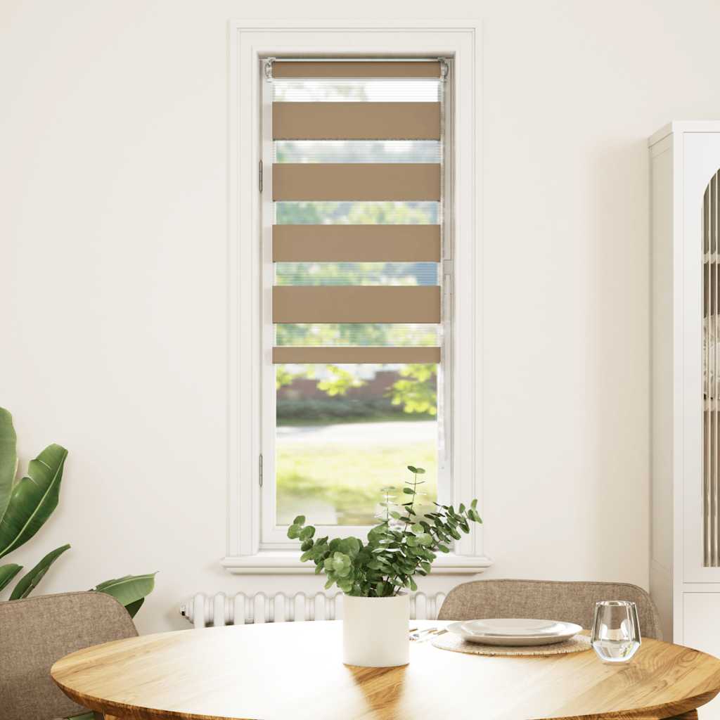 Vidaxl Zebra Blind 45x150 cm Largeur de poussière 40,9 cm Brown de sable en polyester