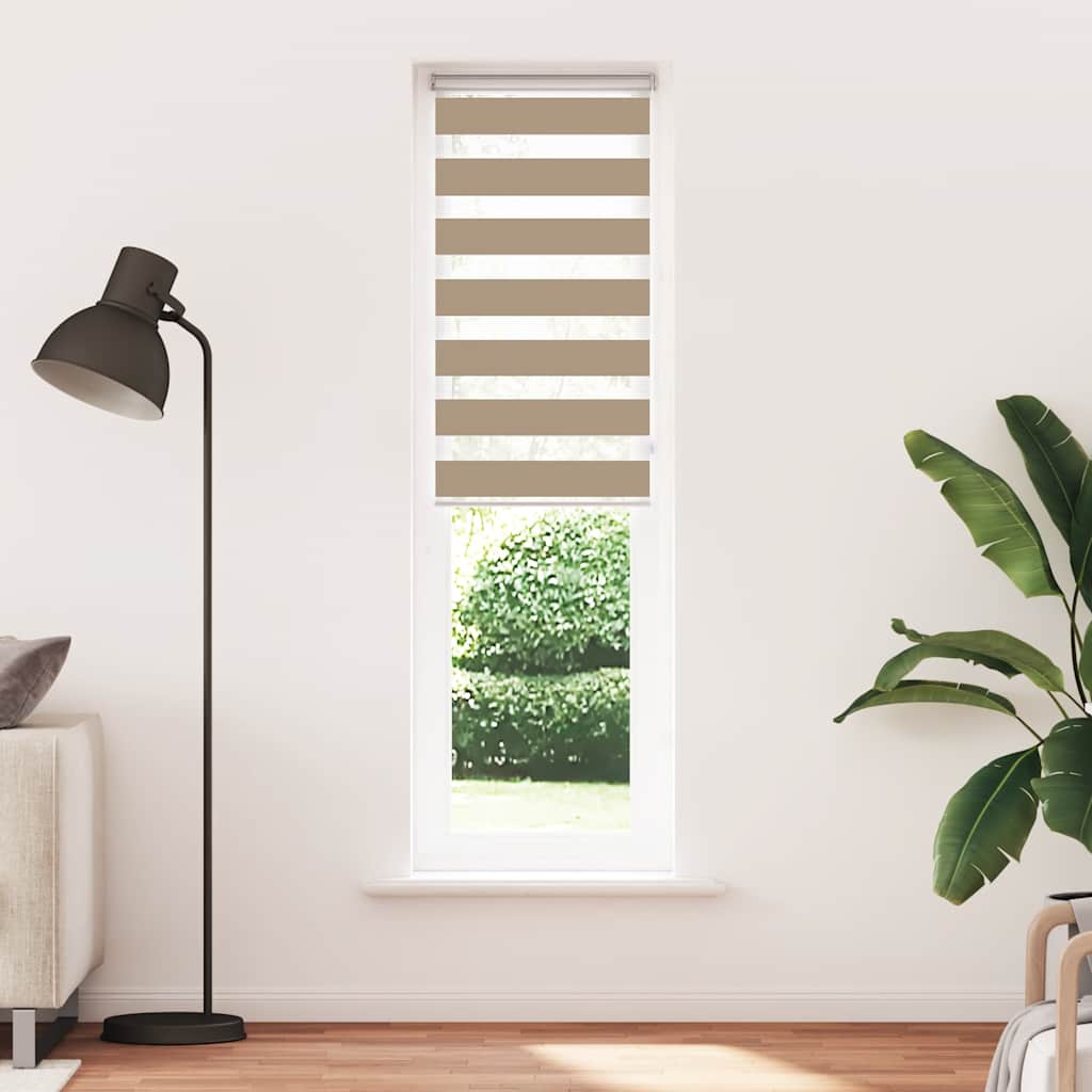 Vidaxl Zebra Blind 65x230 cm Staubbreite 60,9 cm Polyester Sandbraun
