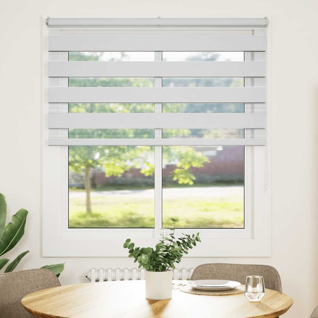 Vidaxl Zebra Roller Blind 130x150 cm Šířka prachu 125,9 cm polyester bílá